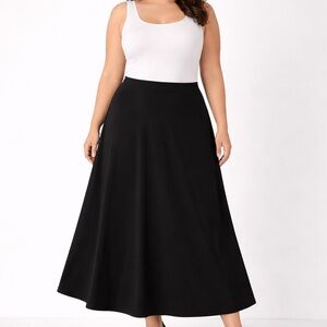 Eileen Fisher Classic Black A-Line Skirt